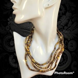 SNAKE TWIST Set of TWO Bendable Metal Techno Cleopatra Rope Necklaces